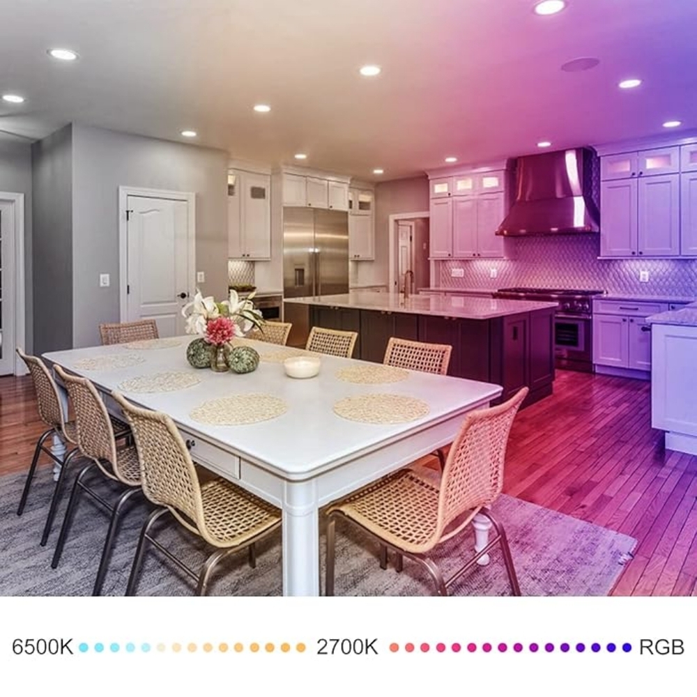 📣 Colorful Smart Recessed Lighting 💡 Sync Music 🎶  2 /6" LED Recessed 🆕 2 Pk - Picture 10 of 12